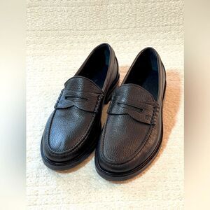 Ermenegildo Zegna Black Pebble Leather Penny Loafers Mens 5.5 UK 6.5 US 39.5 EU